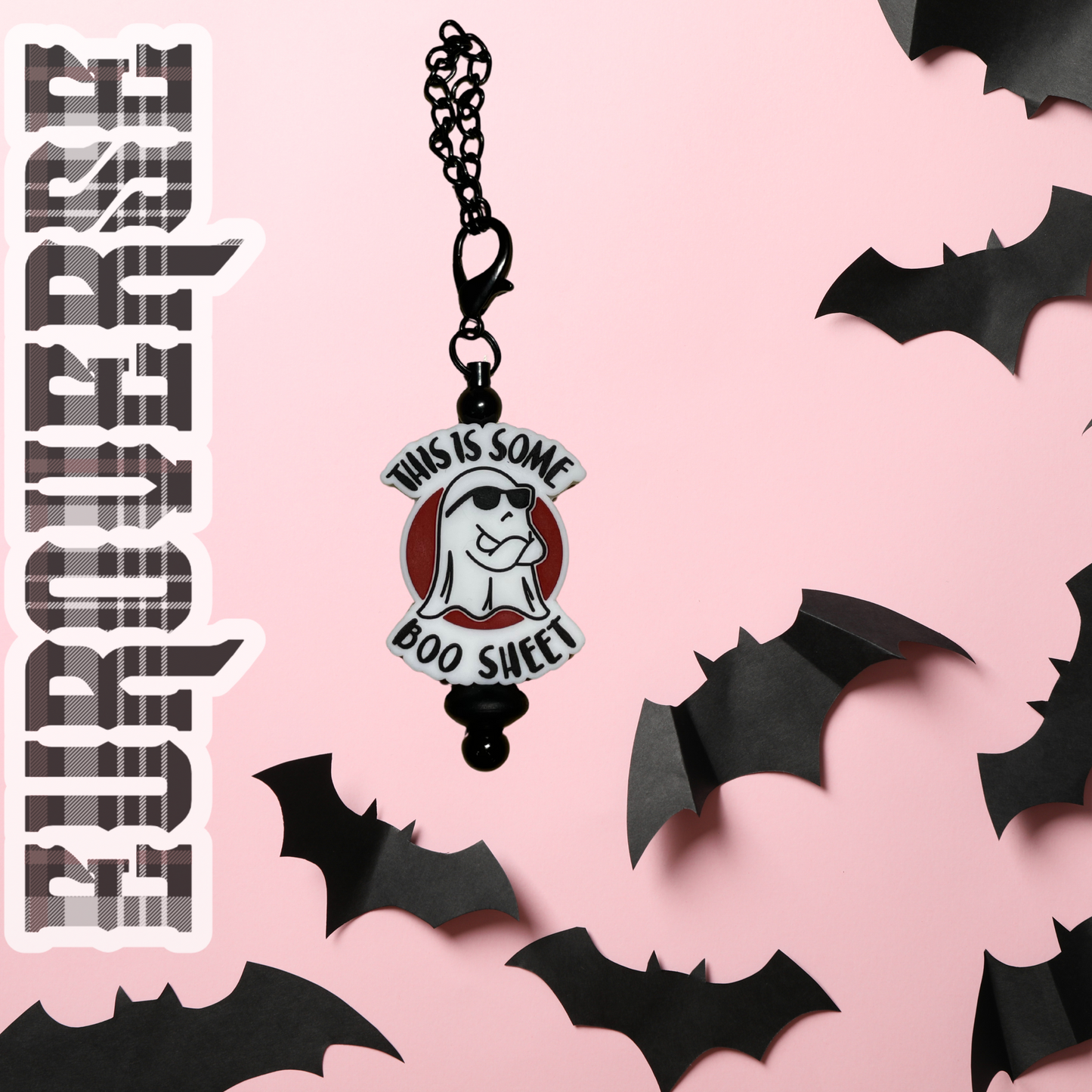 Boo Sheet Dangly Cup Charm (Black)