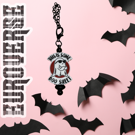 Boo Sheet Dangly Cup Charm (Black)