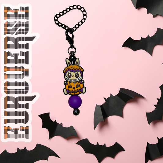 Pumpkin Labubu Dangly Cup Charm (GunMetal)