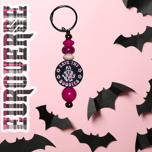 Save the Boobies Keychain (GunMetal)
